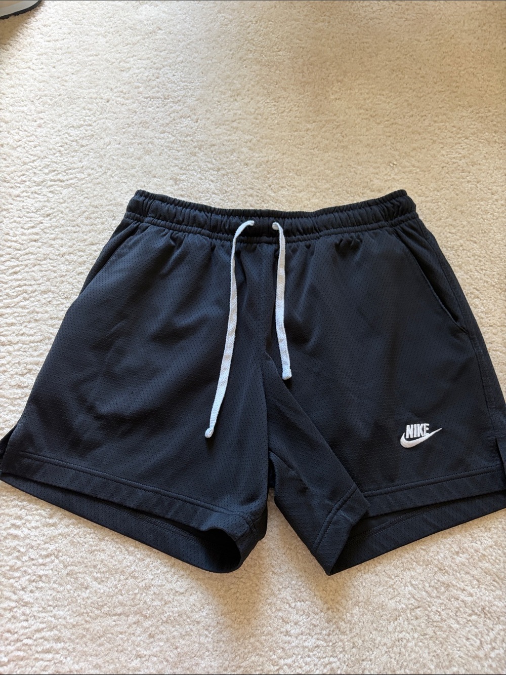 Nike Boys Black Athletic Shorts with Drawstring